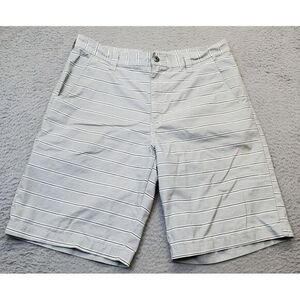 Dickies Board Shorts Men's Multi Striped Cotton Swimwear Flat Front Logo Pockets